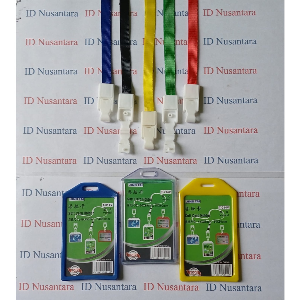 

Paket Tali ID Card Pengait Plastik dengan Casing ID Card T014 Karet 1 Sisi