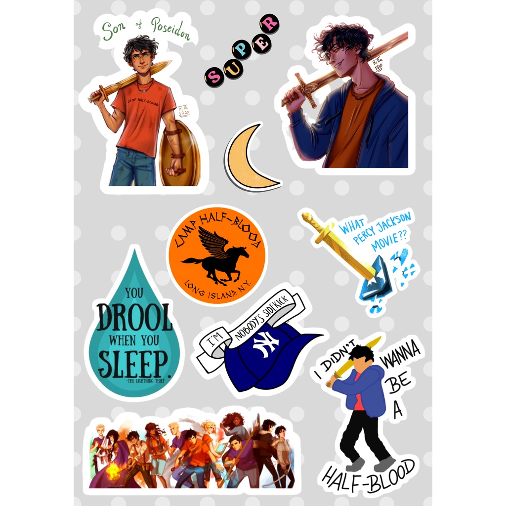 Stiker aesthetik percyjackson unofficial uncut stiker journaling stiker anime aesthetic lucu murah
