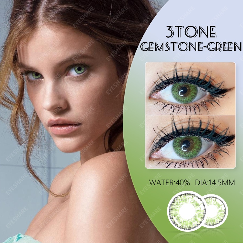 【COD】Softlens 3TONE BLUE Lensa Kontak Warna Campuran Eropa Dan Amerika DIA 14.5mm Normal softlense Mata Kore