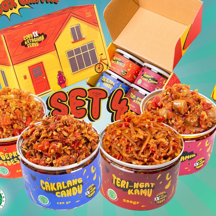 

☚ Eatsambel Isi 4 - Cakalang / Teri / Cumi / Geprek ✲