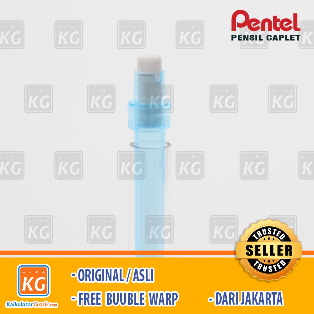 [Bayar Ditempat] - Pensil Mekanik Pentel Caplet 0.5 Original / Transparan Gratis Penghapus Paket 1