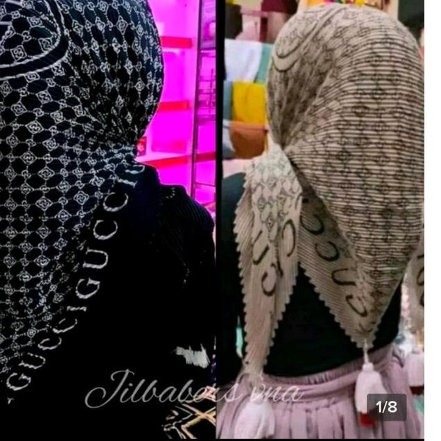 HIJAB SEGI EMPAT PLISKET JAMBUL/BANDUL PRINTING PRODUK ASLI AZARA