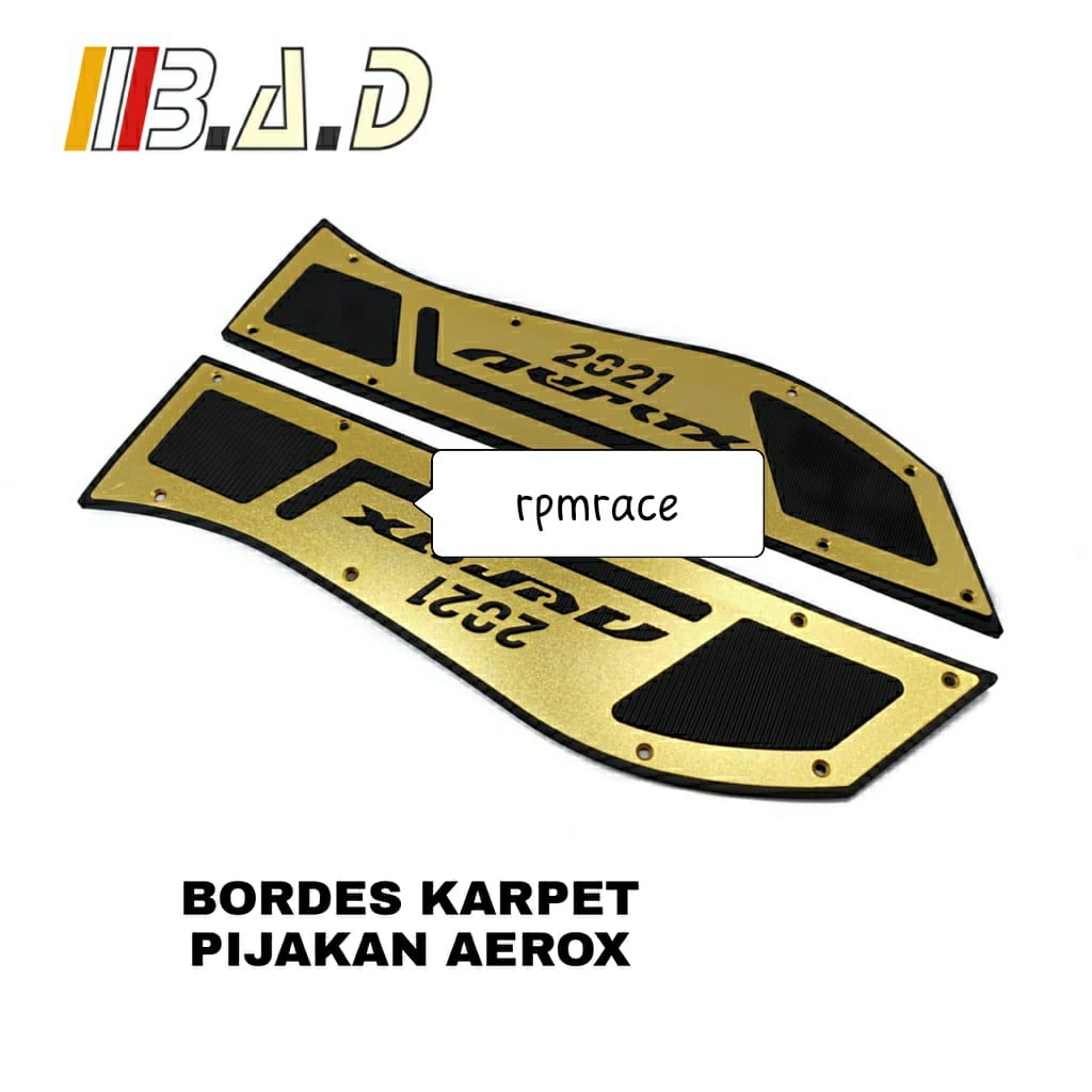 Bordes Karpet Pijakan Aerox 155 Connected 2021 Full Aluminium BAD