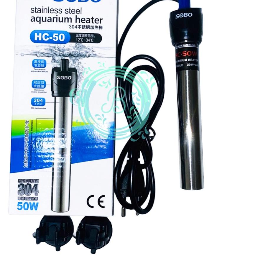 ✨MEN SALE✨ Sobo Amara Heater Stainless Steel 50 Watt 50W Anti Pecah Hiter Stenlis Alat Pemanas Pengh