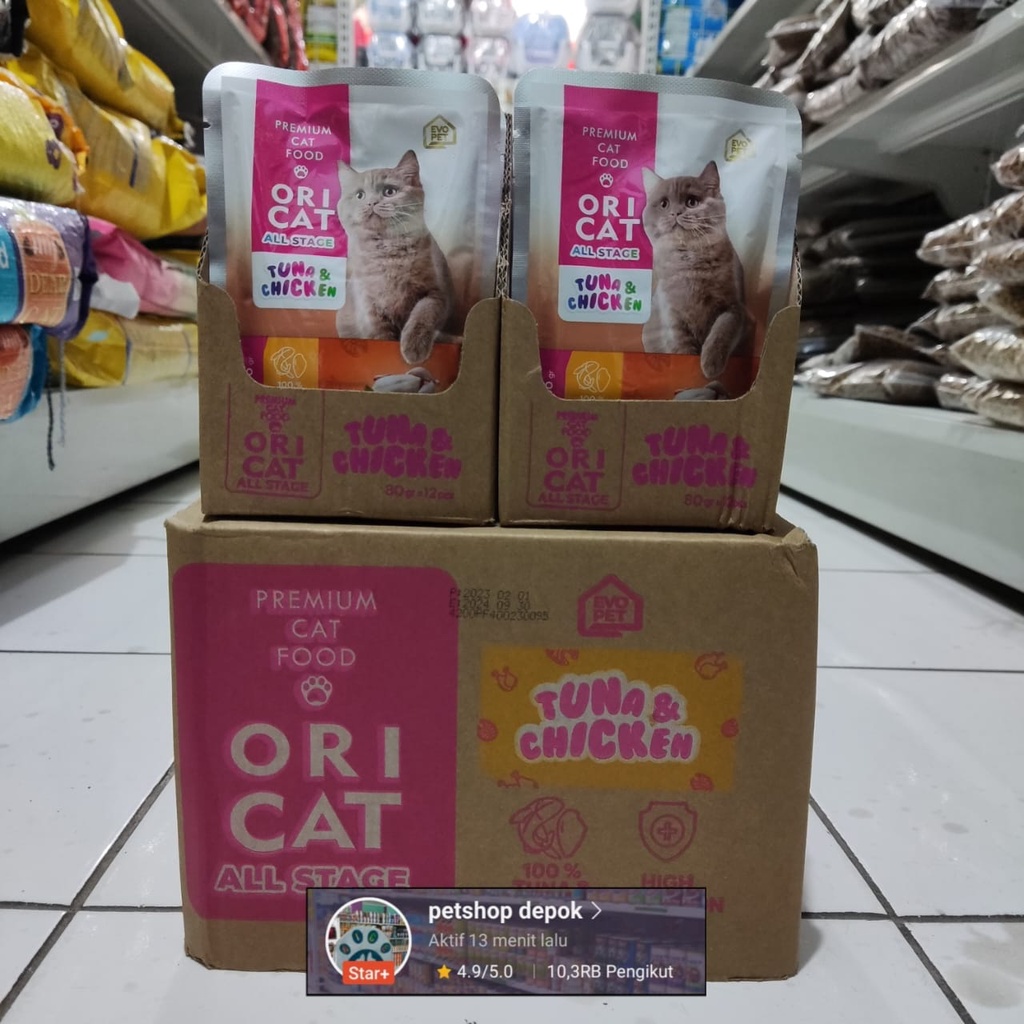 1 dus wet food ori cat sachet isi 12 sachet makanan kucing basah