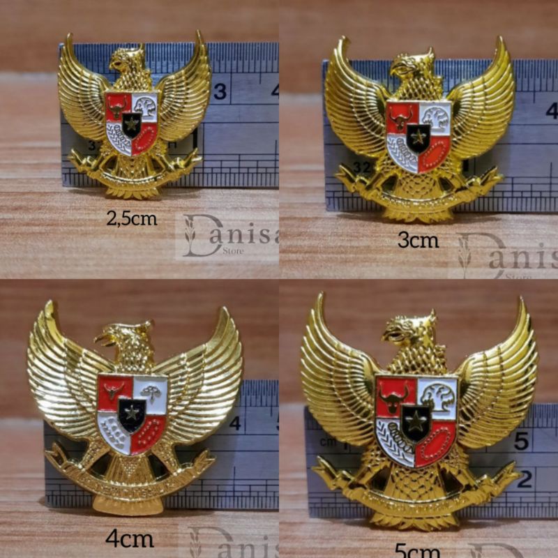 Pin Garuda Kuningan Timbul