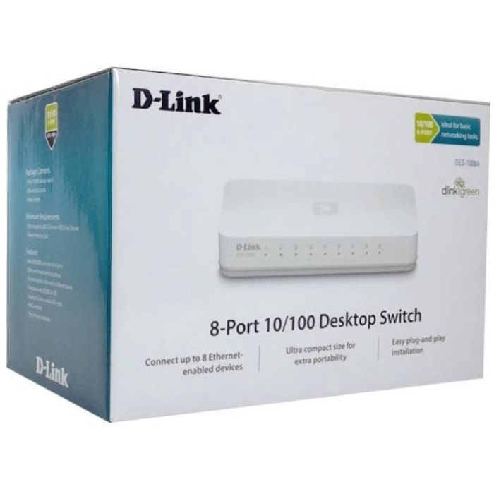 D-LINK SWITCH HUB DEKSTOP  8 PORT DES-1008C 100MBPS GARANSI RESMI