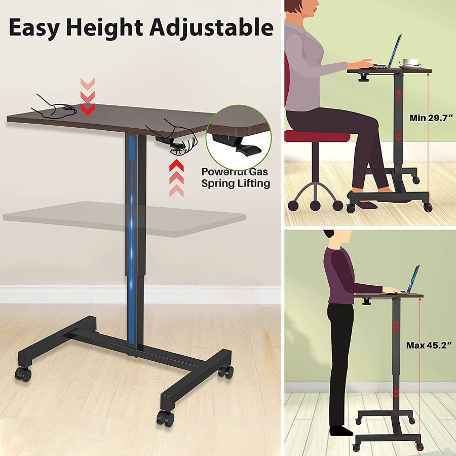 DYVON Standing Desk Portable Meja Laptop Belajar Portable Meja Roda