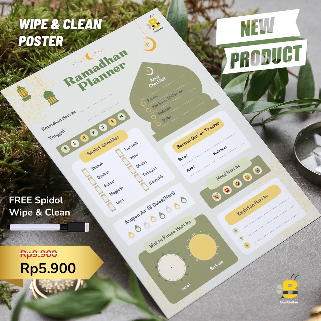 

Wipe & Clean Poster : Ramadhan Planner