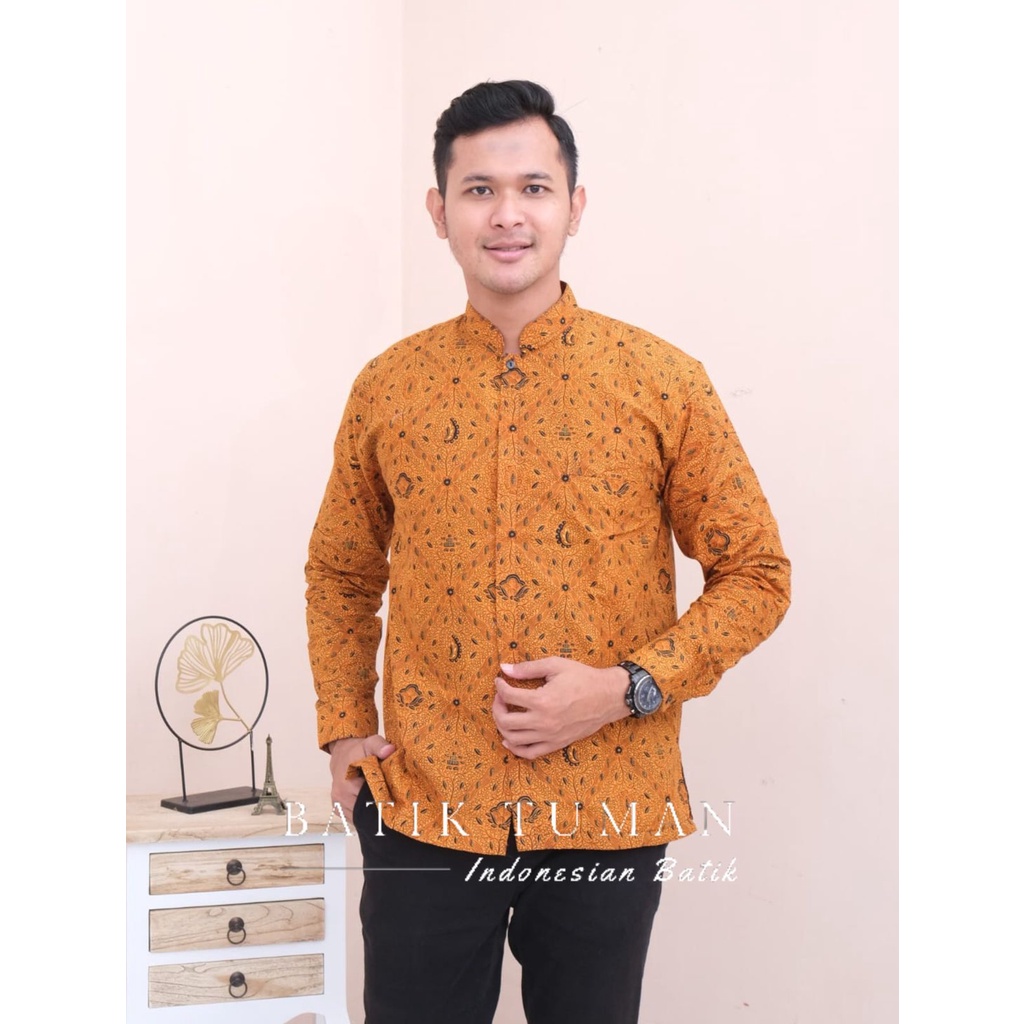 KOKO FAIZAN SOGAN Koko Batik Pria Lapis Furing Katun Primisima Batik Solo Baju Koko Pria Lengan Panj