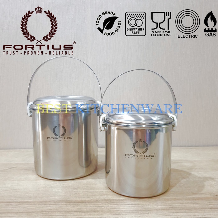 Rantang Fortius 12Cm-14Cm Rantang Tunggal Stainless Steel With Safety