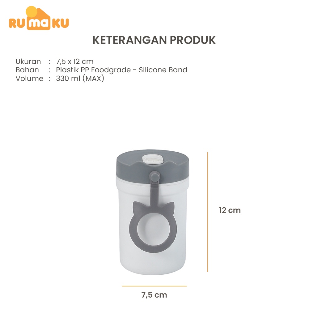 Rumaku Cangkir Sup Tempat Sup Anti Tumpah Wadah Sup 330ml DIY Sticker Tahan Panas Gratis Sendok BPA FREE