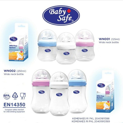 Babysafe Bottle Wide Neck / Botol Susu 150ml WN001 / Botol Susu 260ml WN002