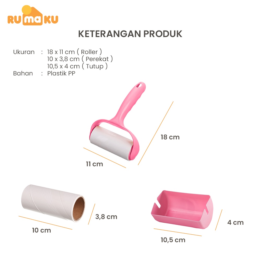 Rumaku Alat Pembersih Bulu Pakaian Hewan Anjing Kucing Rol Sticky Lint Roller