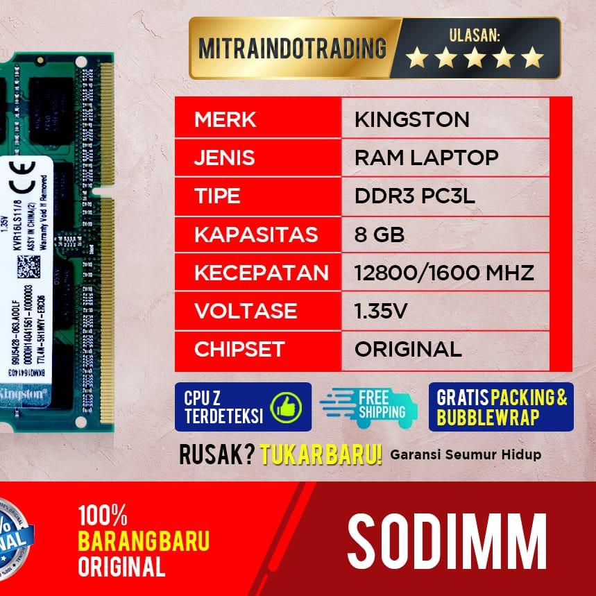 ➽ RAM KINGSTON SODIMM DDR3L 8GB PC  ❅