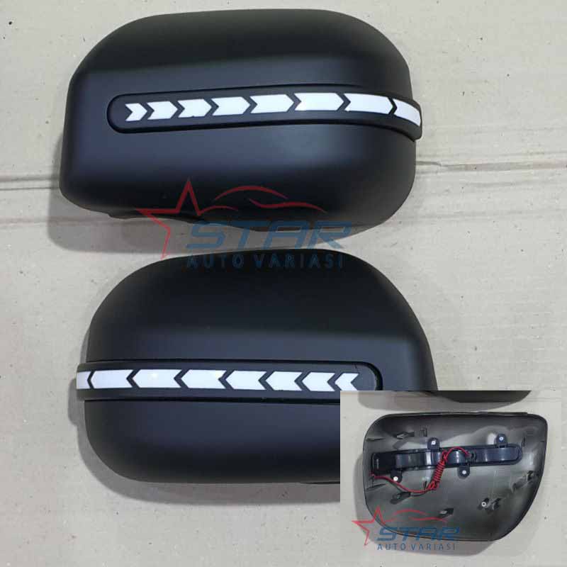 Cover spion hitam doff model kancing All new avanza tipe E 2012+lampu sein running.