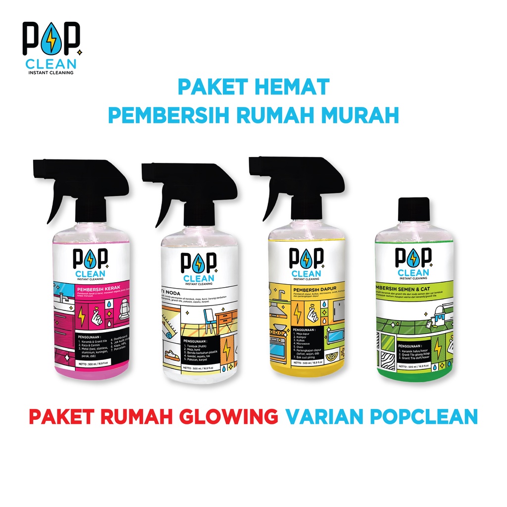 PAKET MURAH 4 VARIAN , PEMBERSIH KERAK, SEMEN DAN CAT, DAPUR, ANTI NODA