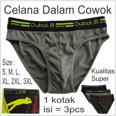 Katun Celana Dalam Pria Jumbo isi 3 pcs Premium Big Size DS3002