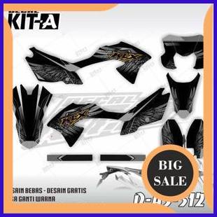 Decal klx bf extreme hitam abu black silver gold klx bf 150 decal sticker klx150 bf 1M4R23 perkakas