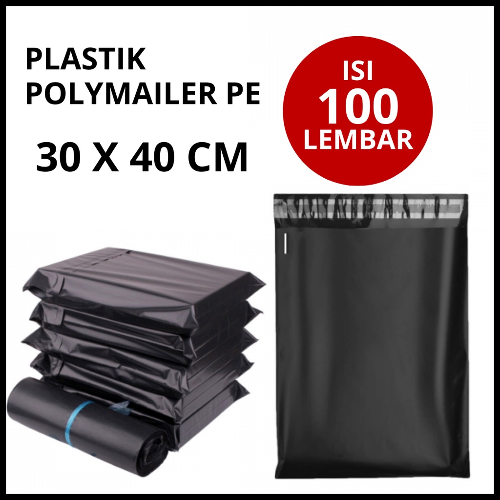 Plastik Packing isi 100pcs Polymailer 30 x 40 cm 1 pack 100 lembar polimailer poly poli mailer PE Kebutuhan Kemasan Paket plastic hitam pembungkus