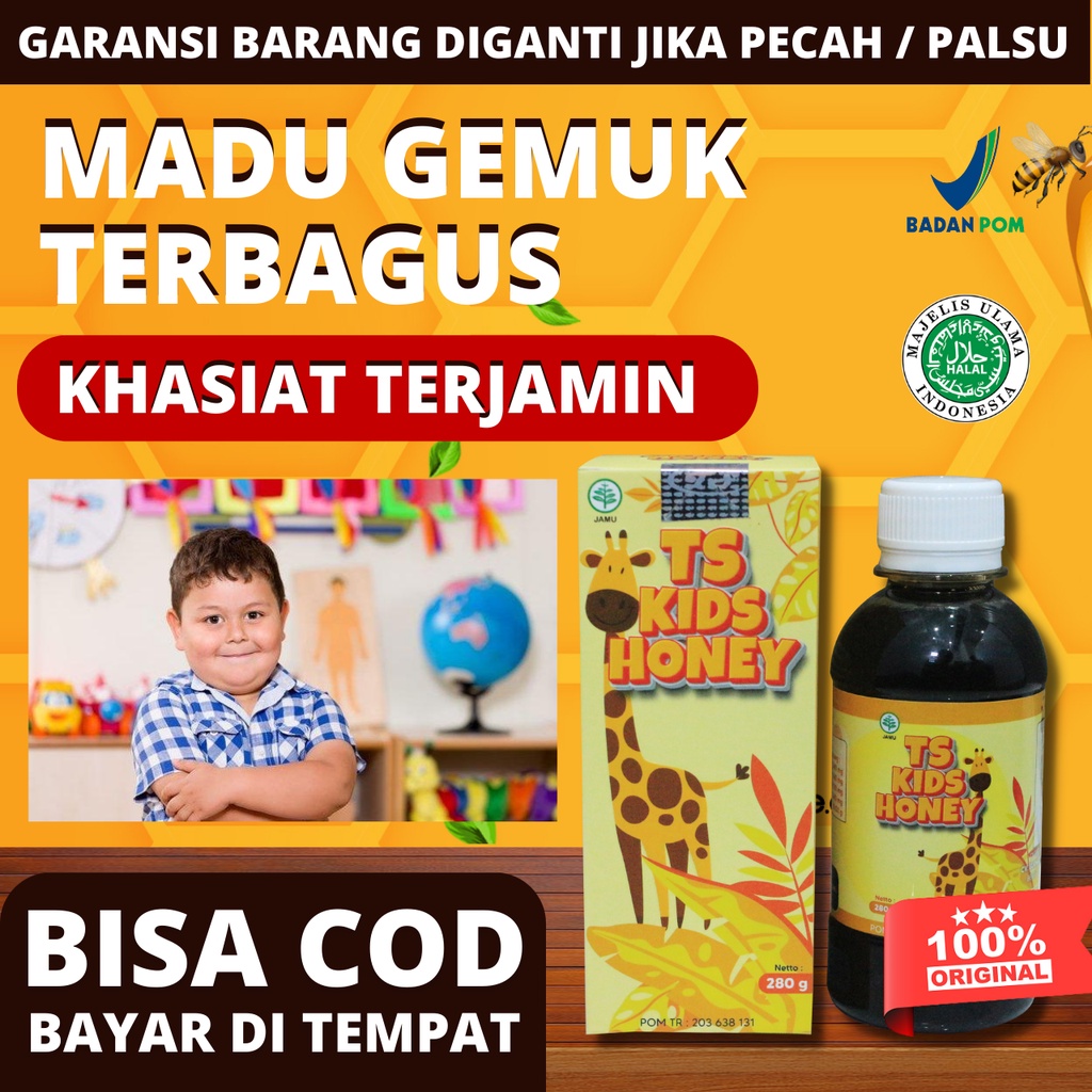 Madu Gemuk Badan Anak Usia 2 Tahun, Obat Penggemuk Badan Anak Paling Ampuh TS Kids Honey Ori BPOM
