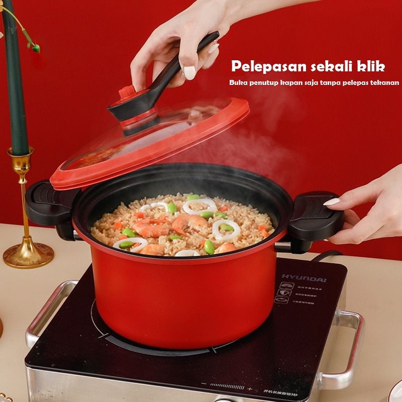 READY - Panci Presto 3.5L Anti Lengket Panci Teflon Totipotent Pot Micro Pressure 24cm Import