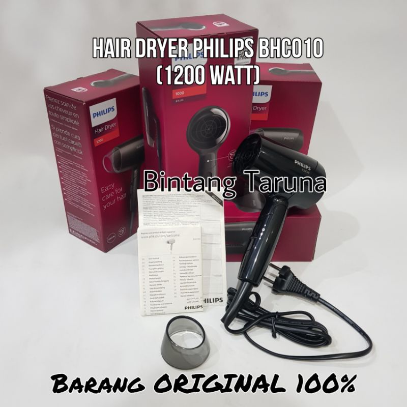 Pengering Rambut Philips BHC010 Hair dryer Philips BHC010 HITAM Dry Care Philips BHC010