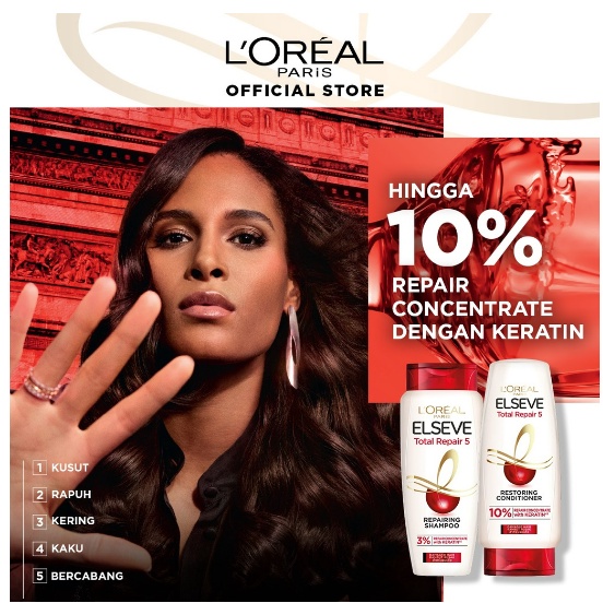 L'Oreal Paris Elseve Total Repair 5 - 170 ML | Shampoo | Conditioner | Hair Care Perawatan Rambut Loreal