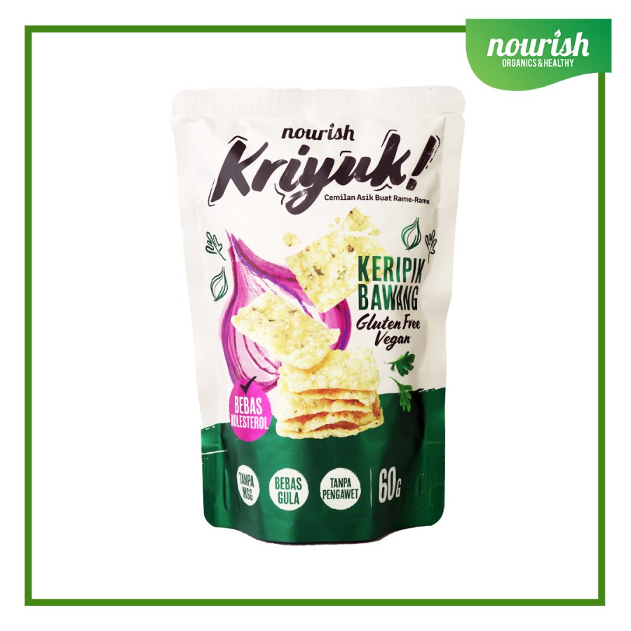 

KRIYUK! Keripik Bawang Gluten Free Vegan Bebas Kolesterol, NO MSG 60gr-Jkut