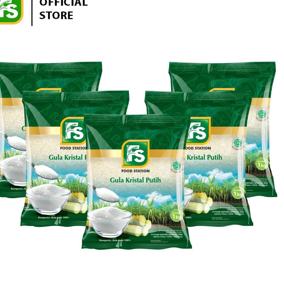 

☃ Food Station -FS Gula Kristal Putih Hijau 1 Kg (5 Pcs) ♕