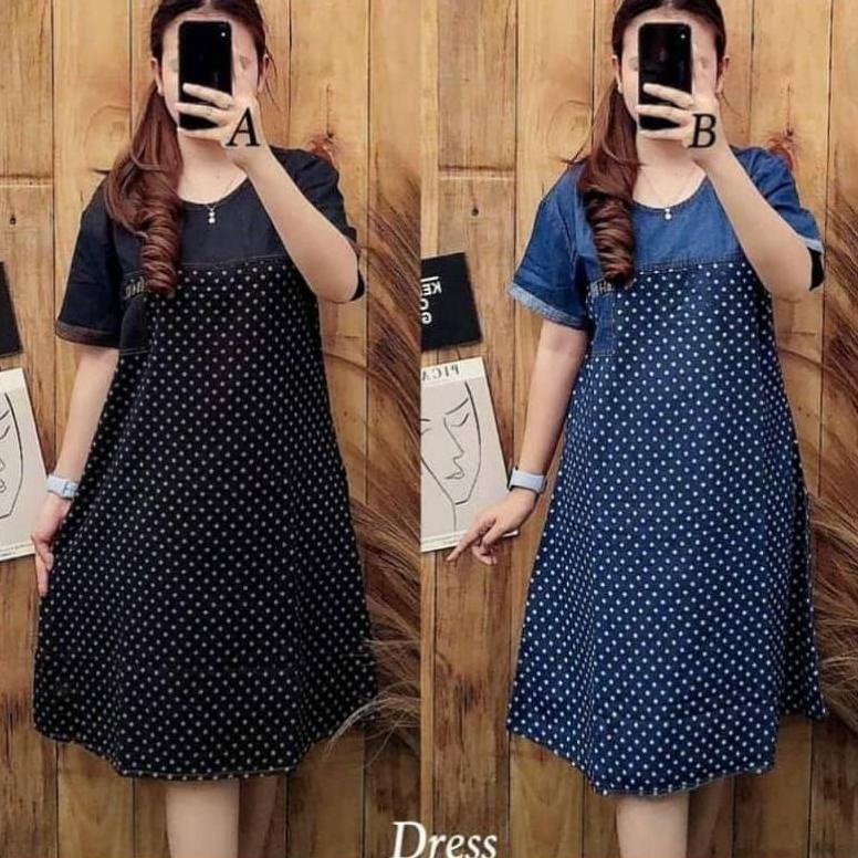[ART. 5850 Dress Jeans Pendek Fashion Wanita  Bahan Original Quality premium