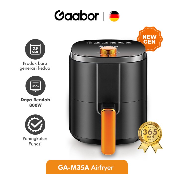 [Fryer] Gaabor Air Fryer 3.5L Mesin Penggorengan Tanpa Minyak Ga-M35A [Dapur]