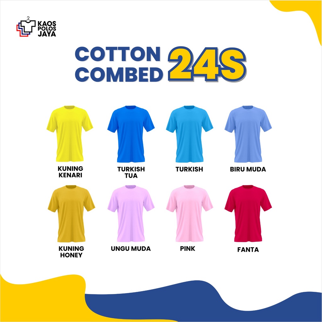 Kaos cotton combed 24s Kaos Polos Lengan Pendek Katalog C