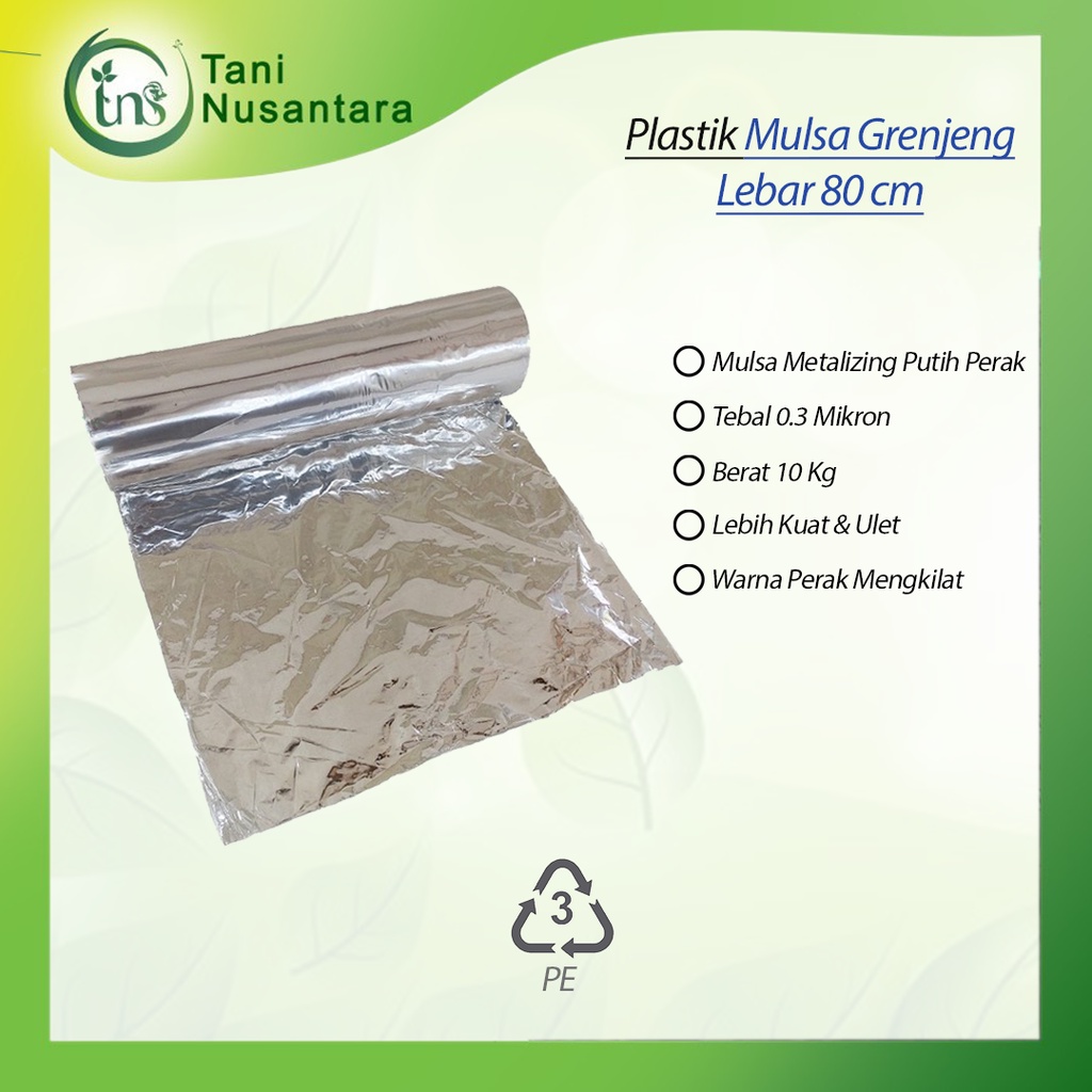 Plastik Mulsa Perak 1 Roll Mulsa Grenjeng Lebar 80 Cm