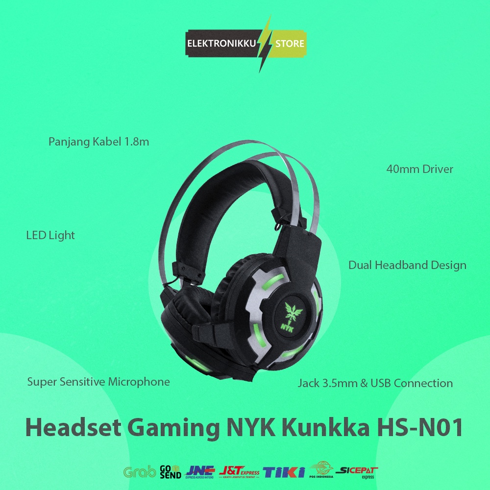 Headset NYK Nemesis Kunkka HS-N01 Gaming Headphone Komputer PC Laptop HP