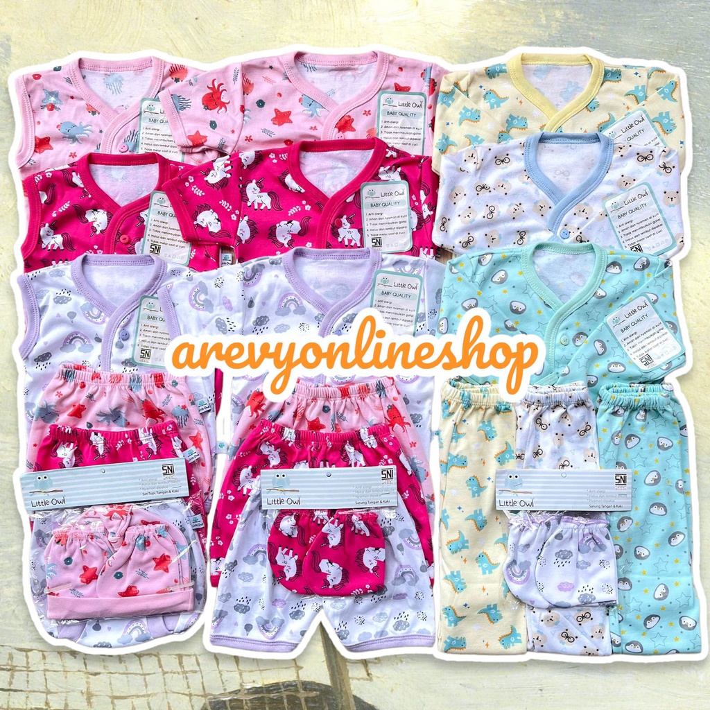 Paket Baju Bayi Newborn Winteku &amp; Little Owl Isi 18-31 Pcs Piyama Baby Gift Set Paket Lahiran Setelan Baju Bayi Celana Bayi Baru Lahir Baju Panjang Celana Panjang Baju Pendek Celana Pendek Baju Kutung Celana pop STK Sarung Tangan Dan Kaos Kaki Topi Bayi