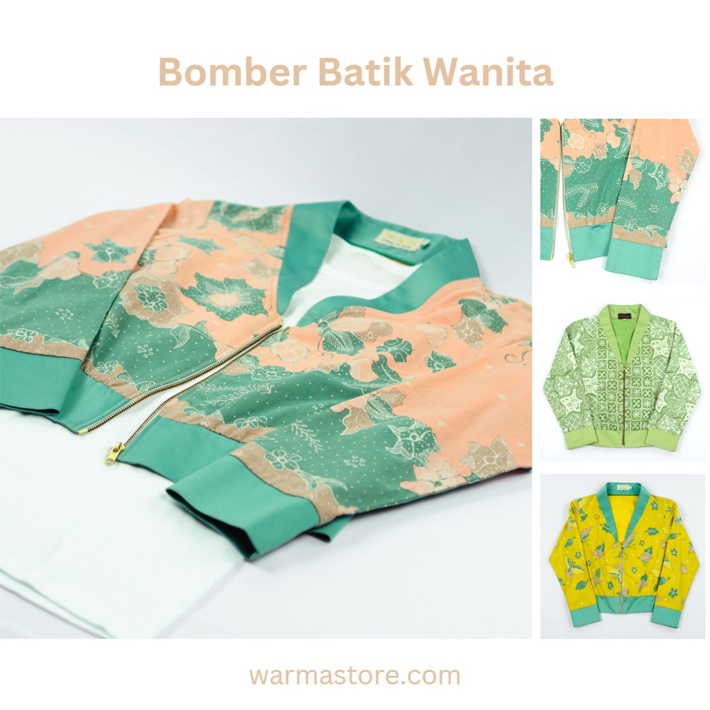 Jaket Bomber Crop Top Batik | Kualitas Premium | WARMA & EB Batik