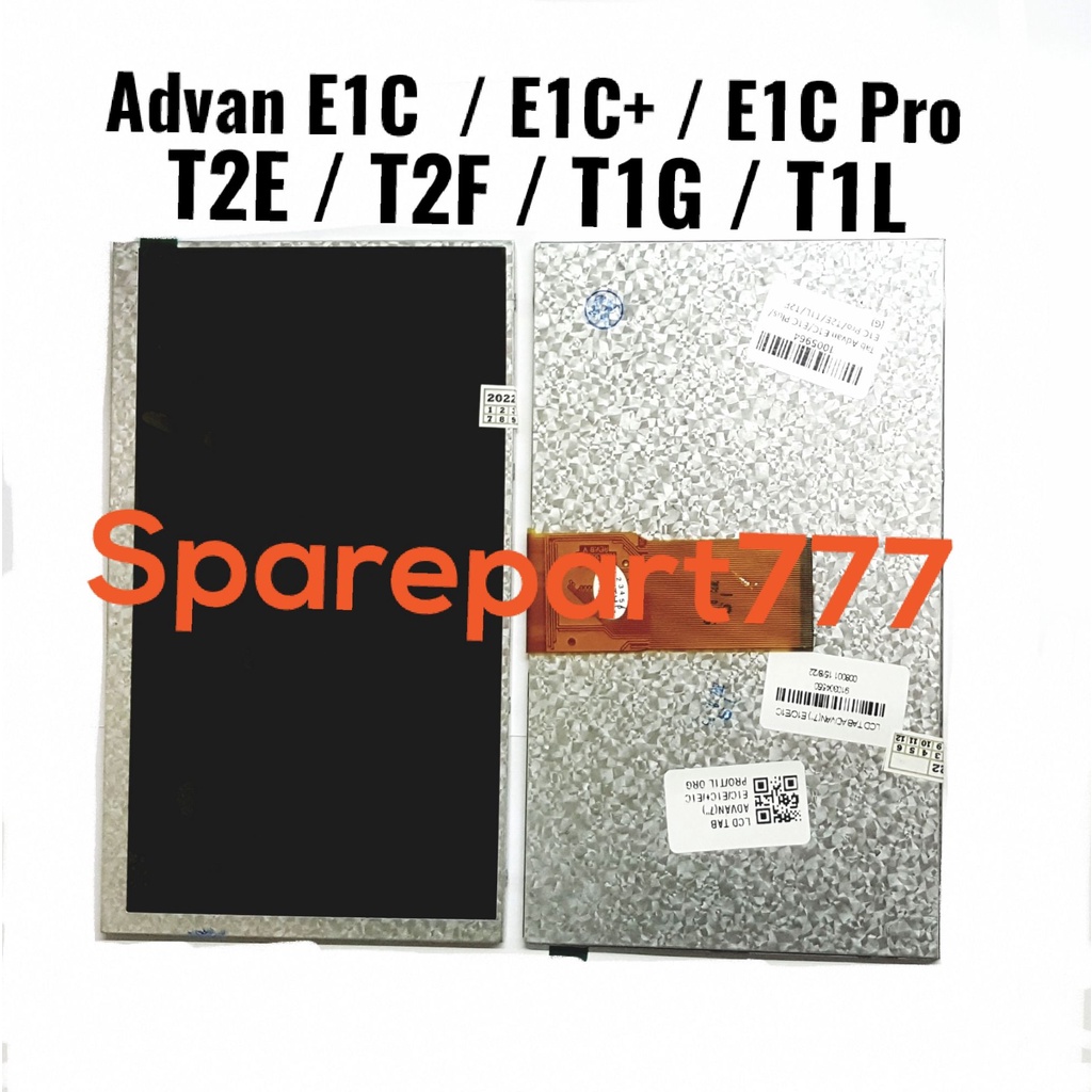 Lcd Only Tablet Tab Advan E1C / E1C Plus / E1C Pro / T2E / T2F / T1G / T1L / Lcd Saja