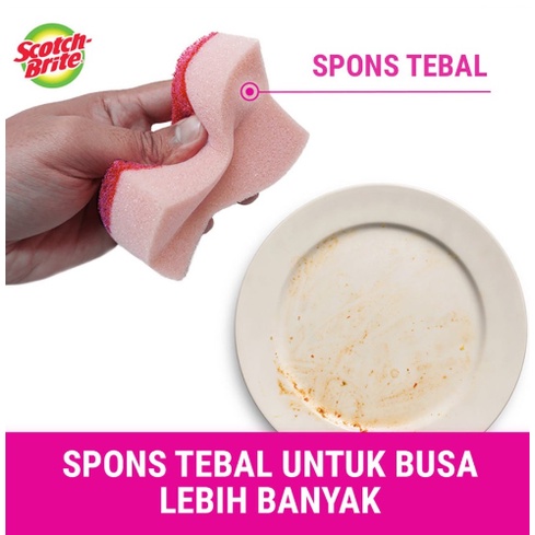 3M SCOTCH BRITE Easy Clean Sabut Serbaguna Spons Spon Sponge Cuci Piring Pink Anti Gores 1pc