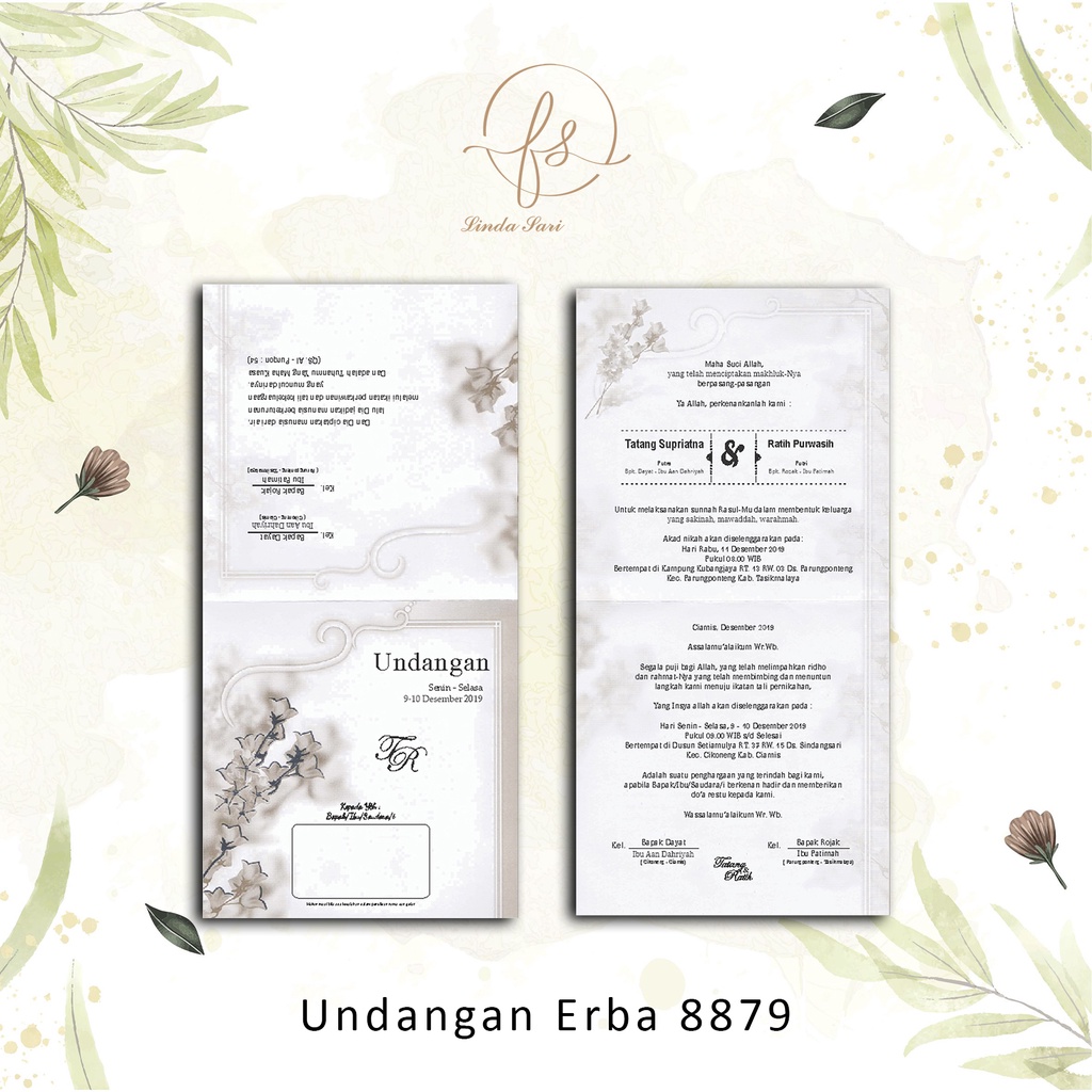 Undangan Pernikahan Mewah model erba 8879