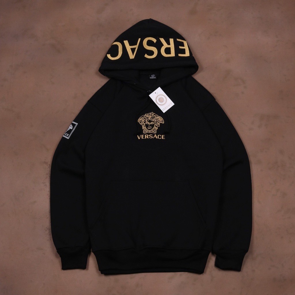 Jaket Sweater Hoodie VERSACE Hype Full Bordir Gold Full Tag&amp;Label Premium High Quality Casual