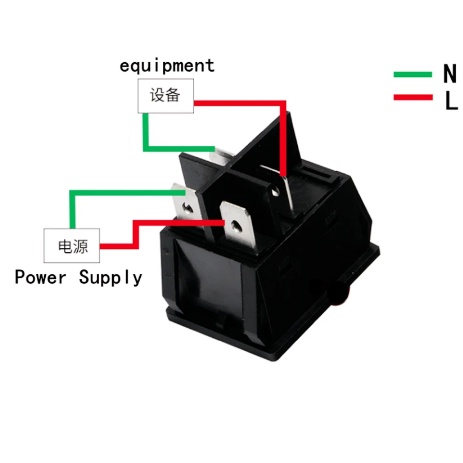 Saklar Tombol Power On Off Rocker Switch Besar merah 4 Pin Kaki Lampu 250VAC