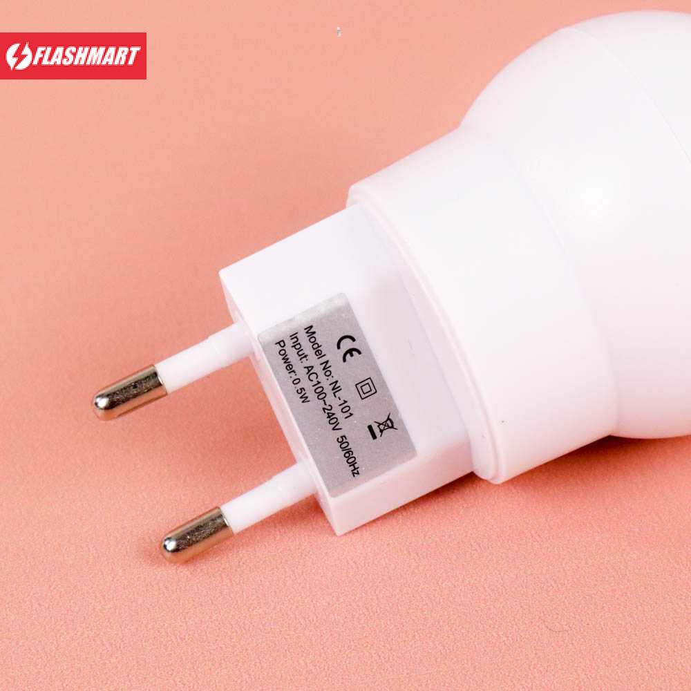 Flashmart Lampu Tidur LED EU Plug Sensor Cool White 240V 0.5W - LXX3148