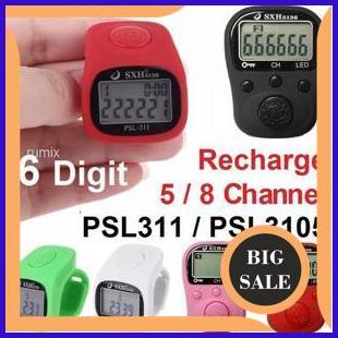 Tasbih Digital LED Tally Counter 5 Channel Rechargeable Kabel Cas Alarm Jam PSL311 Lampu Alat Hitung