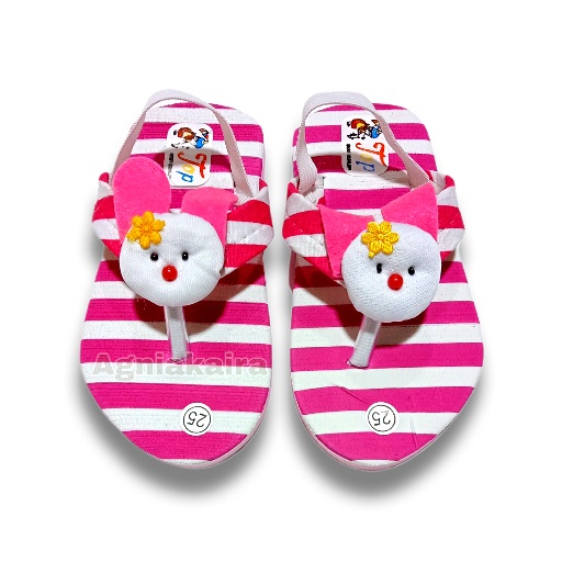 Sandal Bayi Motif Belang Boneka Rabit Terbaru Lucu