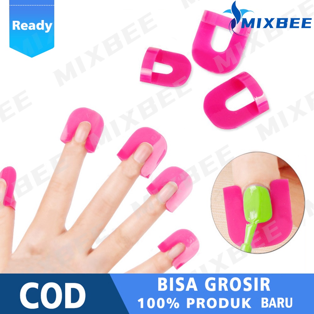 26pcs Klip Pelindung Pinggiran Jari Alat Bantu Kuku Tumpah Kutek Nail Art Tools Pedicure