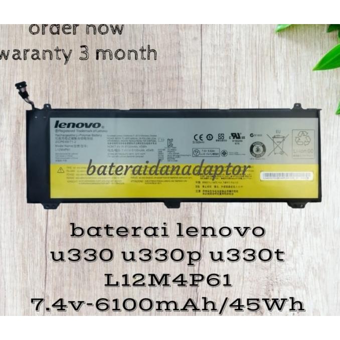 Baterai Lenovo Ideapad U330 U330P U330T L12M4P61 Original