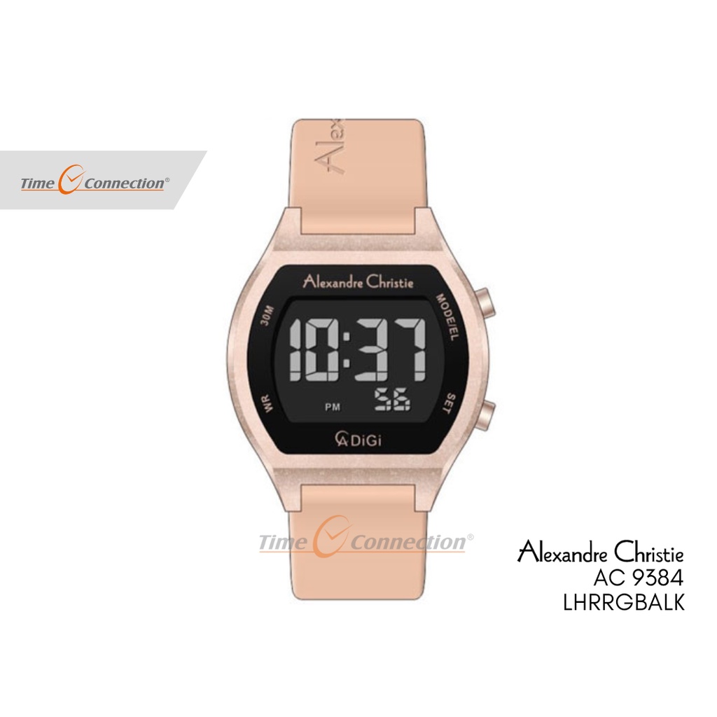 Alexandre Christie AC 9384 LHRRGBALK Coklat Muda Original / Jam Tangan Wanita Digital Karet