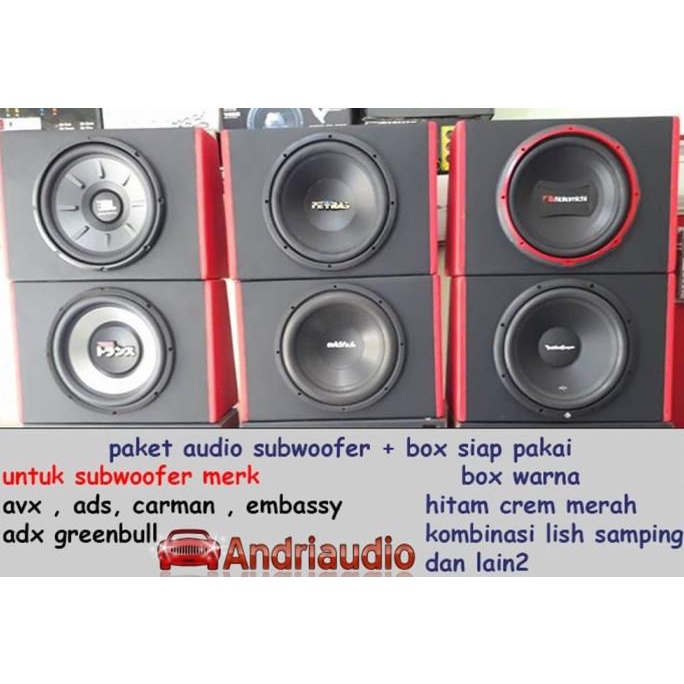 Paket Audio Mobil Subwoofer Plus Box Speaker