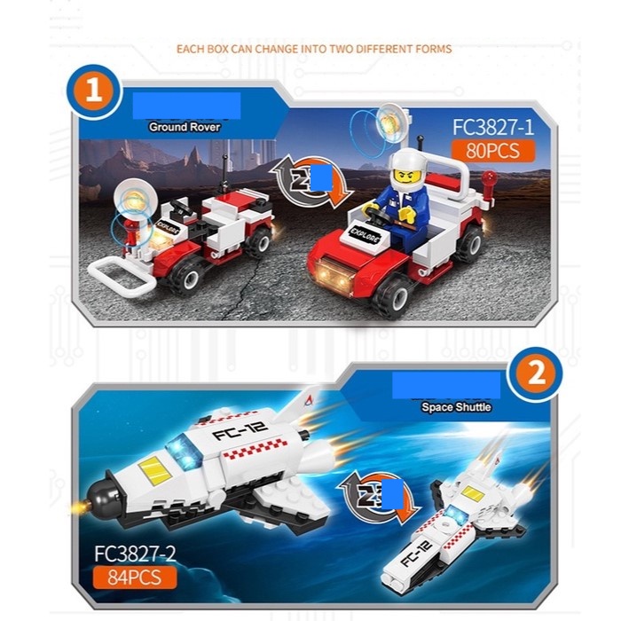 8 in 1 Mainan Lego Bricks Astronot Roket Balok Susun Edukasi Anak DIY